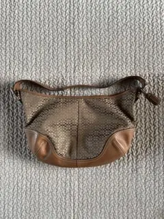 COACH レザー ワンショルダーバッグ 中型 ブラウン ベージュ