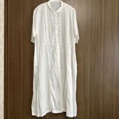 SUN VALLEY サンバレー　ホワイト 半袖 シャツワンピース
