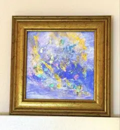 抽象画　原画　テクスチャーアート　額付き