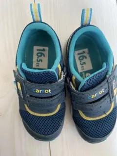 ムーンスターキッズシューズ 16.5 EE 青/緑