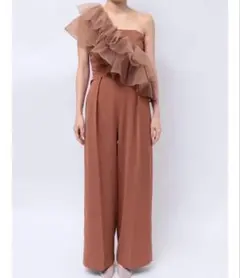 lagunamoon LADYチュールカラーベアパンツドレス ダークオレンジ　S