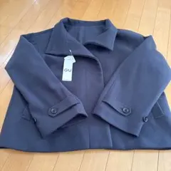 未使用★GU ニットメルトンスタンドカラーショートコート　サイズL