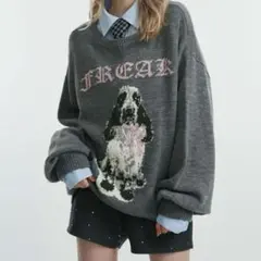 jouetie DOGジャガードルーズニット