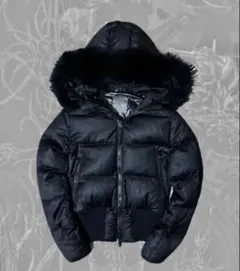 DUVETICA 黒 ファー付きダウン 定価13万 Y2K size42 短丈