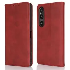 Xperia 1 VI ケース 手帳型 レトロレッド