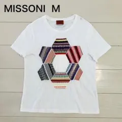 MISSONI ミッソーニ 半袖Tシャツ カットソー パッチワーク　ホワイトMのサムネイル