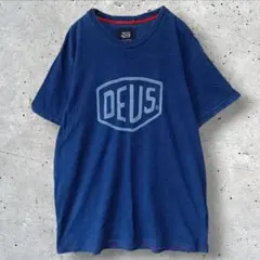 DEUS EX MACHINA ロゴプリント インディゴ Tシャツ XL デウスのサムネイル