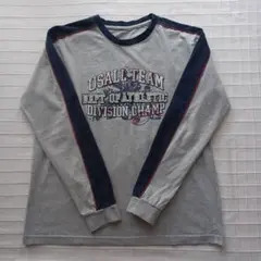 長袖Tシャツ　グレー・ダークネイビー