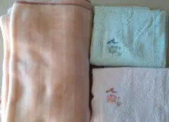 ［未使用品訳あり］西川産業タオルシーツと暖かボアシーツ　3枚セット