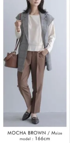 アクアガレージ　テーパードパンツ　Mサイズ　人気カラー　モカブラウン