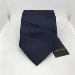 未使用! ONLY PREMIO ネクタイ　紺色　無地　シルク100%