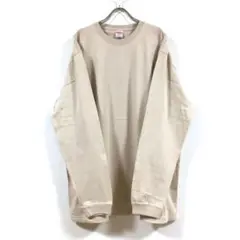新品 ビッグロンT 長袖 ビッグTシャツ 無地 メンズ サンドベージュ XL
