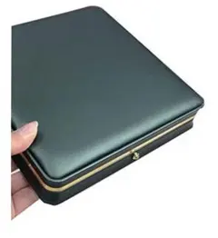 深緑　レザー　アクセサリーケース