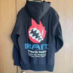 BAIT渋谷PARCO限定ロゴフーディー 裏起毛 プルオーバーパーカー ブラック