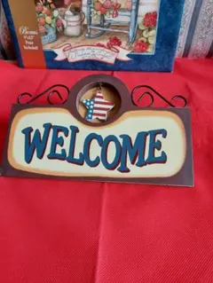ウェルカムボード アメリカ国旗チャーム付き