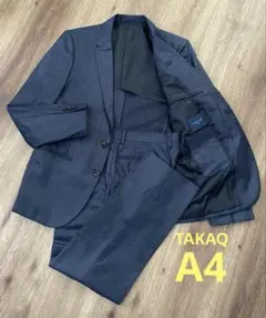 TAKAQ タカキュー　メンズスーツ　セットアップ　ネイビー　ストライプ　Ａ４