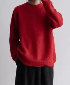 【試着のみ】Casper John モヘアウールミックスセーター　レッド　M