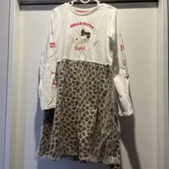 （１度着用）xgirl ハローキティ ヒョウ柄ワンピース 130