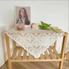 ホワイト レース模様 テーブルクロス