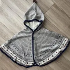 美品 ファミリア familiar ポンチョ グレー 60 70 80 90