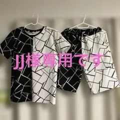 SHEIN♡幾何学模様半袖Tシャツ半パンツセットアップ　13-14Y