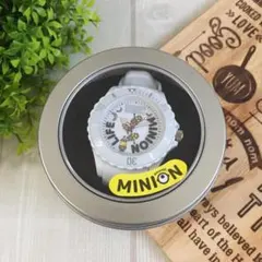 ミニオン時計 アナログウォッチ ダイバータイプ クォーツ白色