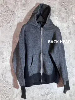 ☘️BACK HEAD グレー 裏起毛 フルジップ フード付きパーカー アメリカ製