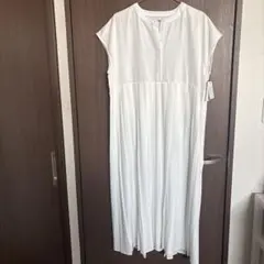 【新品タグ付き未着用】ノースリーブシャツワンピース ホワイト