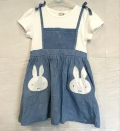 petitmain プティマイン 90 ミッフィー 半袖ワンピース