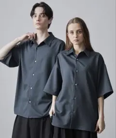 CLEL　クレイル　TRルーズ半袖レギュラーカラーシャツ　ブルー系その他　XS