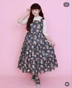 メロディバスケット×青木美沙子 Precious roseフリルカラーワンピース