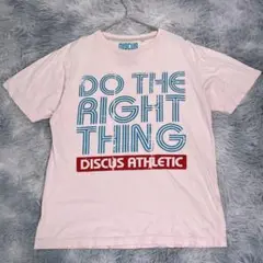 DISCUS【M】半袖Tシャツ　薄いピンク　薄手　綿100％ メンズ
