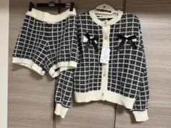新品 ニット カーディガン ショートパンツ ツイードM 春 セットアップ