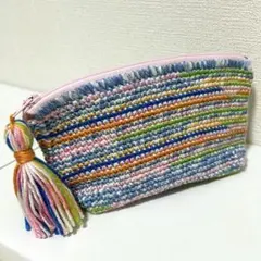 【匿名配送】タッセル付ポーチ ハンドメイドポーチ NO.6