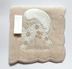 ANTEPRIMA ネコ刺繍入りベージュ タオルハンカチ
