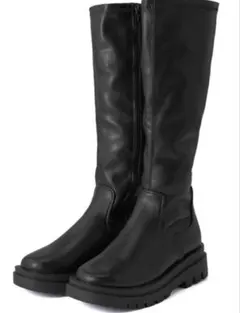 グレイル GRL レザートラックソールロングブーツfa004 ブラック