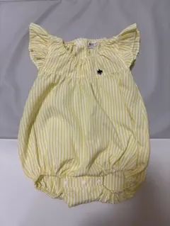 POLO ポロ　イエローストライプ フリルロンパース