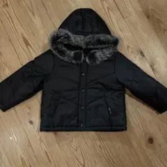 コムサイズム フード付き中綿アウター 100cm 黒 コート ファー