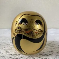 純金箔　福だるま　木製　梅山　縁起物　置物