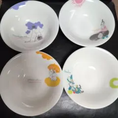 ムーミン　サラダボウル　4枚セット　陶器　カラフル　デザート　皿　食器
