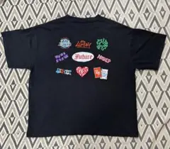 【edakka】バック刺繍　デザインTシャツ 半袖　黒　古着used