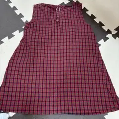 【中古品】チェック柄　ノースリーブワンピース　100？