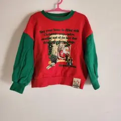 クリスマス サンタプリントトレーナー 110cm