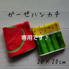 ダブルガーゼハンカチ★ハンドメイド★２枚セット★スイカ