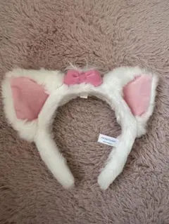 猫耳カチューシャ ホワイト ピンク