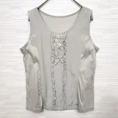 美品★Chris Montez レース装飾 ノースリーブトップス グレー 1/S