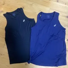 asics ランニングタンクトップ L 黒・紺　セット