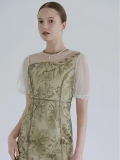 アシンメトリーシアーフラワーワンピースドレス結婚式二次会パーティー成人式デート