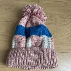 ポンポン付きニット帽 （裏付）