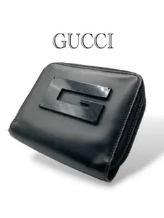 GUCCI(グッチ) Gロゴ コンパクトジップ財布 二つ折りブラックのサムネイル